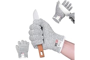 GUBOOM Schnitzhandschuh Kinder, Schnittfeste Handschuhe Kinder Arbeitshandschuhe, Stufe 5 Schutz und EN 388 Zertifiziert für Schnitzmesser, Schnittsichere Geeignet für 3-12 Jährige (XXS(5-8 Jährige))