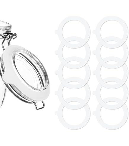 12 Guarnizioni In Silicone Per Barattoli - Anelli Ermetici Bianchi 70x97 Mm Per Conservazione Alimenti - Foto 3