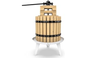 SQUEEZE MASTER 12L Fruit Press Cider Wine Making with Wooden Basket for Homemade Naturial Juice, Grape, Berry, Apple Presser
