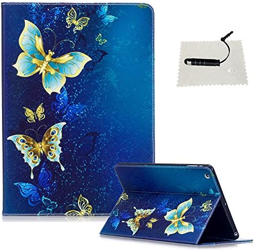 Case for iPad Air,iPad Air Leather Case,Slim Lightweight TOCASO Smart Stand Protective Wallet Cover Case Premium PU Leather Business Multi-Functional Folio Stand Marble Tablet Leather Case Cover for iPad Air Case,Beautiful Gold Butterfly