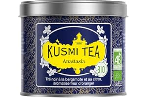 ‎KUSMI TEA Kusmi Tea - Anastasia - Bio Schwarzer Tee Aromatisiert mit Bergamotte, Zitrone und Orangenblüten - Inspiriert vom ikonischen Earl Grey - Loser Tee - 100 g Metalldose - Menge für etwa 50 Tassen