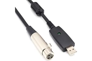 Cable de micrófono USB SiYear, USB macho a XLR hembra Cable convertidor de 3 pines Cable de audio de estudio Conector Adaptador de cables para instrumentos Grabación de karaoke o micrófonos (3m