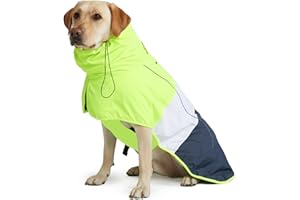 Spark Paws Płaszcz przeciwdeszczowy dla psa, wodoodporna, wiatroszczelna kurtka przeciwdeszczowa, dla małych, średnich i dużych psów, odblaskowa, oddychająca, pokrycie całego ciała, suchy kombinezon -