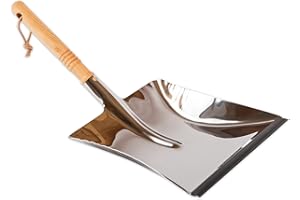 Holz-Leute Kehrblech Kehrschaufel aus Edelstahl mit Gummilippe, rostfrei