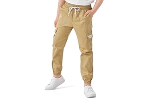 Csqtongan Pantaloni Cargo da Ragazzo, Pantaloni Cargo per Bambini, con Elastico in Vita