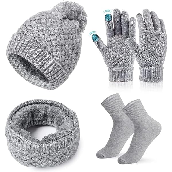 Vbiger Bonnet + Echarpe Ensemble Tricoté Chaude En Molleton Homme Noir,TG08906 - Prêt