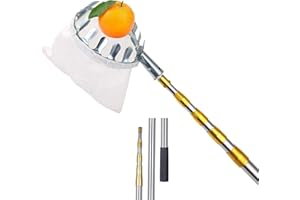 courti Obstpflücker mit 6m/19.6 ft Teleskopstiel und Obst Tragetasche, Leicht Verstellbarer Apfelpflücker für Haus Obstgarten Bauernhof, Obsternter für Zitrone, Mango, Avocados und mehr Früchte