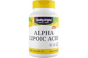 ‎HEALTHY ORIGINS Healthy Origins, Alpha Lipoic Acid, 60 vegane Kapseln, 600mg Alpha-Liponsäure je Dosis, Glutenfrei, Sojafrei, GMO frei, Geschmacksneutral