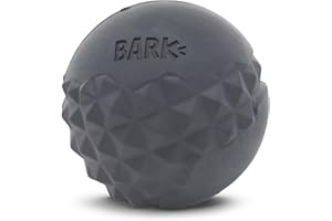BARKBOX BARK Dog Toy Super Chewer Comet Squeaky Tough Dog Ball Chew Toys for Aggressive Chewers, Hard Rubber With Different Textures, Smear Peanut Butter for an Extra Tasty Reward, For Medium To Large Dogs