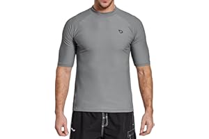 BALEAF UV Shirt Herren Wasser UPF 50+ Kurzarm Rashguard Herren Schwimmshirt Rash Vest für Schwimmen Tauchen