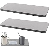 2 Plateaux Absorbants En Diatomite 22x8 Cm - Pour évier, Salle De Bain, Cuisine - Pierre à Séchage Rapide Antidérapante