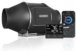 AC Infinity CLOUDLINE PRO T4, Quiet 100mm Inline Duct Fan with Temperature Humidity VPD Controller, WiFi Integrated App Control Ventilation Exhaust Fan for Heating Cooling Grow Tent Hydroponic 4-Inch