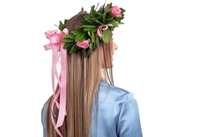CORONEDILAUREA.COM Corona di laurea Royal R corona di alloro per laurea con foglie di alloro fresco e roselline stabilizzate (Rosa) corona d'alloro realizzata a mano con foglie di alloro fresco, rose stabilizzate