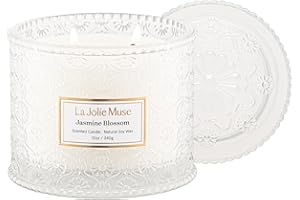 LA JOLÍE MUSE La Jolie Muse Jasmine Scented Candle Gifts for Women, 2 Wicks, Luxury Candles, 12 oz/340g 60 Hour Burn Time, Candles for Home Scented
