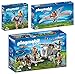 Produktbild PLAYMOBIL® Knights 3er Set 9341 9342 9345 Ponygespann mit Zwergenballiste + Zwergenflugmaschine + Zwerg und Pony mit Rüstung