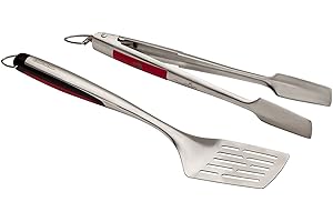 Char-Broil 140 543 - Poignée confort ensemble de 2 ustensiles, acier inoxydable.