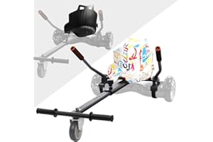 Leogreen Sitzscooter Kart Sitz, Self Balancing hovercart go Cart Hoverkart Sitz kompatibel mit 6,5-10 Zoll, Schwarzer Rahmen mit Graffiti Sitz & Schwarzer Sitz Kompatibel, Verstellbare Länge