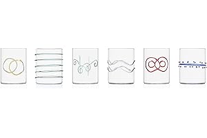 Ichendorf Milano 09352.007Ar Lot de 6 verres à eau en verre 30 cl Assortis Collection Decò Arlequin