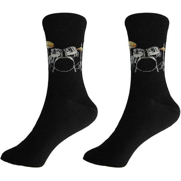 Drum Set Music Socks - Music Themed Gift - Musical Socks For Men