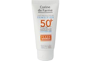 Corine de Farme - Lait Protecteur Sensitive SPF50+ - Très Haute Protection UVA & UVB - Peaux Sensibles - Résiste à l'Eau - Fabriqué en France - 50 ml