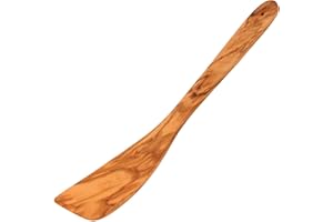 ‎FACKELMANN Fackelmann OLIVE Pfannenwender 30 cm – Eleganter Holzwender aus Olivenholz mit Einzigartiger Maserung, Spülmaschinenfest, Braun