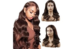 Hxxcoup Human Lace Wig Human Hair Wig 4X1 Lace Front Wig Larga Pelucas Mujer Pelo Natural Humano Chocolate Deep Brown Wig T Part Wig Body Wave Wig Pelucas Cabello Natural 32 Inch