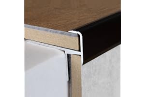 AUER Stratifié/Parquet-Nez de marche / cornière pour escaliers, 10,3 mm de haut, 33 mm de large, Aluminium anodisé, foré, couleur: bronze foncé