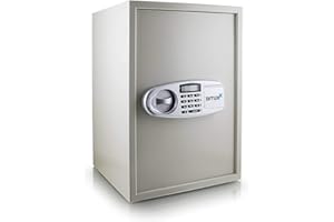 MS-POINT BITUXX® Elektronischer Safe Tresor Wandtresor Wandsafe Geldschrank Möbeltresor Stahlschrank Geldsafe Geldtresor Panzerschrank Dokumententresor Lichtgrau