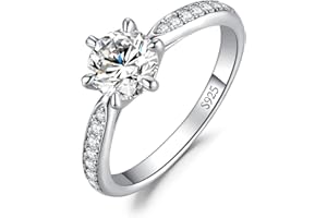 JewelryPalace 0.5-3ct Classico Anello Solitario Donna Argento 925 con Creato Moissanite, Diamante Simulato Anelli con Pietre Laterali, Semplice Fedine Fidanzamento in Tre Ori Set Gioielli Donna