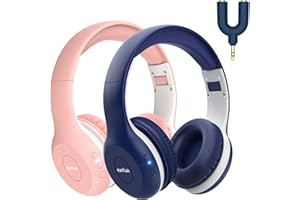 EarFun Słuchawki Bluetooth K2 dla Dzieci z Ograniczoną Głośnością, 40 Godzin Odtwarzania, Mikrofonem, Dźwiękiem Stereo, Składane Słuchawki Nauszne, do Szkoły i Podróży, 2 Szt