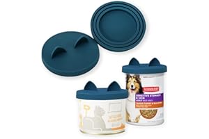 OHMO Tapas de Silicona para Latas de Mascotas, 2 Unidades (Universales, Azul Oscuro), para Perros Gatos Comida Lata, Se Adapta a La Mayoría de Tamaño, Cubiertas Universales