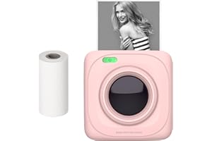 ‎BISOFICE Bisofice Mini-Fotodrucker, tragbar, 203 DPI, kabellos, BT Taschen-Thermodrucker, kompatibel mit iOS und Android, für Arbeiten und Lernen, Memo, Tagebuch, Foto, Schwarz und Weiß – Rosa