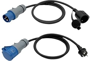 ETF 2 x CEE Adapter Stecker Kupplung 230V MENNEKES Camping Boot 3x2,5mm² H07RN-F 16A 1,5m