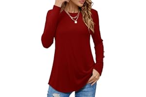 Beluring T-Shirt Damen Lässig Kurzarm/Langarm Oberteile Rundhals Longshirt