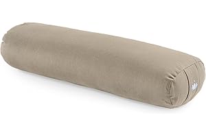 LOTUSCRAFTS Cuscino Yoga per Yin Yoga, rullo, fodera lavabile in cotone biologico, cuscino con imbottitura in kapok, rullo pilates, cuscino da meditazione