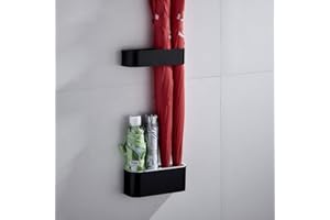 Sport Tent-Schirmständer Wand Regenschirmständer Wasserauffangschale Wandschirmständer für Flur Zuhause und Büro (Matt Schwarz)