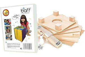 SMALL FOOT baff Musikmöbel Kindertrommelhocker Bausatz Cajon-Bausatz mit Sitzhöhe 38 cm