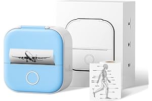 ‎ASPRINK T02 Mini Handy Drucker - Bluetooth für Smartphone - tragbarer Fotodrucker, kompatibel mit iOS & Android, Miniprint mobiler Sticker für Tagebuch, Memo, Foto, Notizen