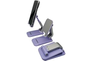 PUTOAHAO Pourpre Support Tablette,Support Telephone,Pliable Support Telephone Bureau,Support Téléphone pour IPhone 14 13 12 Pro Max Mini Plus,Xiaomi,Samsung Galaxy,Huawei,iPad Mini,Smartphone