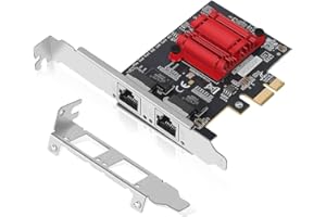 Tarjeta de Red Gigabit LAN Doble, NICGIGA 2 adaptadores de Interfaz Ethernet de 1000 Mbps, con Intel 82575/82576, 2 Puertos PCIe Nic, Compatible con Windows/Windows Server/Linux/Freebsd/Dos