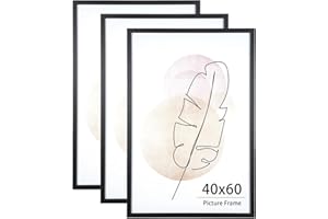 KAIWIN 40x60 Picture Frame Black Set of 3, Wooden Poster Frame, 40x60 Picture Frames for Wall Mounting Display for Home, Office,Gallery,Holiday with Photos, Posters, Puzzles