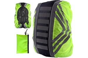 TUARE Waterproof Backpack Rain Cover, Upgraded Reflective Rucksack Protector with Adjustable Non-Slip Strap, High Visibility for Hiking, Camping, Cycling & Travel, Fits M 40L - Includes Storage Bag
