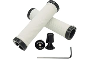 PLATT Puños Bicicleta Cómodos de Goma Antideslizante con Extremos de Barra de Aluminio y Llave Allen para MTB/BMX