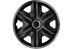 NRM Tapacubos Fast Lux Graphite de 15 Pulgadas, Juego de 4 Unidades