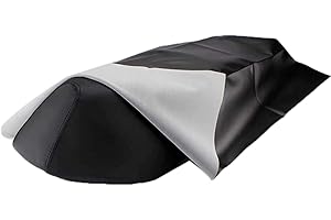 Rubyu Motorrad Leder Sitzbezug, Universal Verschleißfeste Anti-Rutsch DIY Sitzbezug Sitzbankbezug, Schwarz Matt 100 x 70 cm