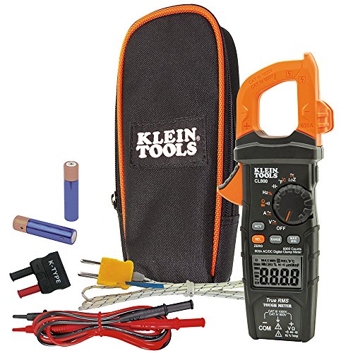 Klein Tools CL800 Digital Clamp Meter con Auto-Ranging, 0 V, Negro/Naranja