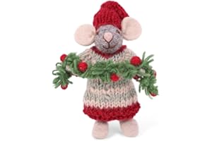 ‎GRY & SIF Gry & Sif Handgemacht & Fairtrade-Zertifiziert | Stilvolles dänisches Design X Nepali Kunsthandwerker | Kleine graue Maus mit Girlande