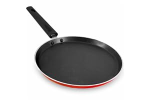 Butterfly Rapid Non Stick Omni Tawa Induction Base Aluminium 280 MM PFOA Free Scratch Resistant for Preparing Dosa, Roti Red