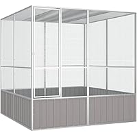 Massbinet Vogelkäfig Anthrazit - Großvolumiger Außenkäfig 215x78x200 Cm