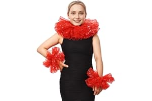 BPURB Renacimiento Victorian Volantes Collar y Muñeca Conjunto de Puños de Organza Capas Payaso Gargantilla Cuello Puño